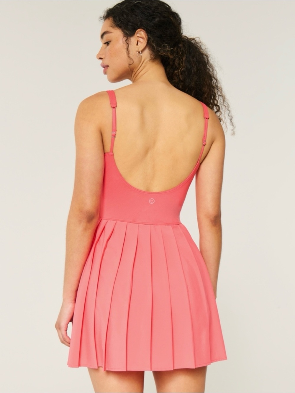 Hollister Gilly Hicks Coral Pink Pleated Mini Dress size XL NWT - Picture 2 of 6